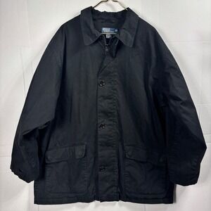 Polo Ralph Lauren Mens Size XXL Black Cotton Barn Jacket Field Coat Chore Jacket